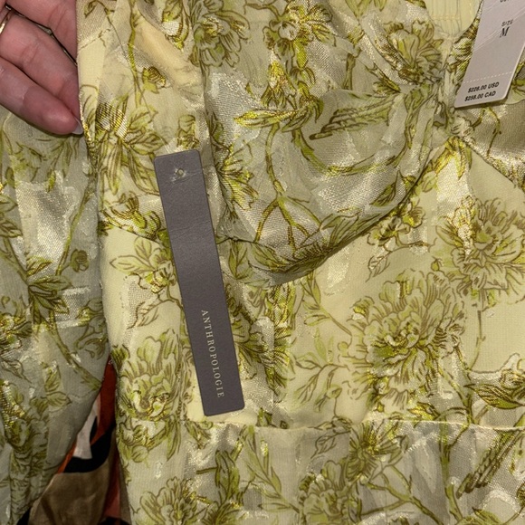 🆕(NWT) HUTCH Printed Twist-Front Puff-Sleeve Ruffle-Hem Dress Size M. - Picture 7 of 7